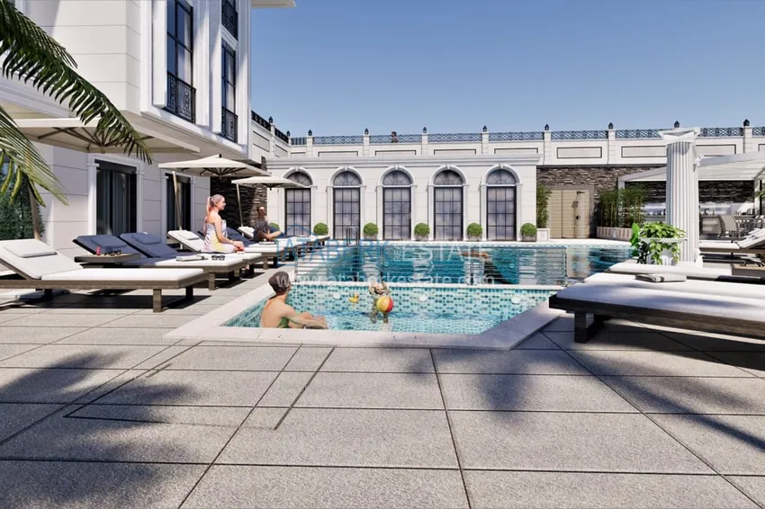 Новый проект роскошных таунхаусов класса-люкс в Алании район Бекташ. Подходит для гражданства  16 