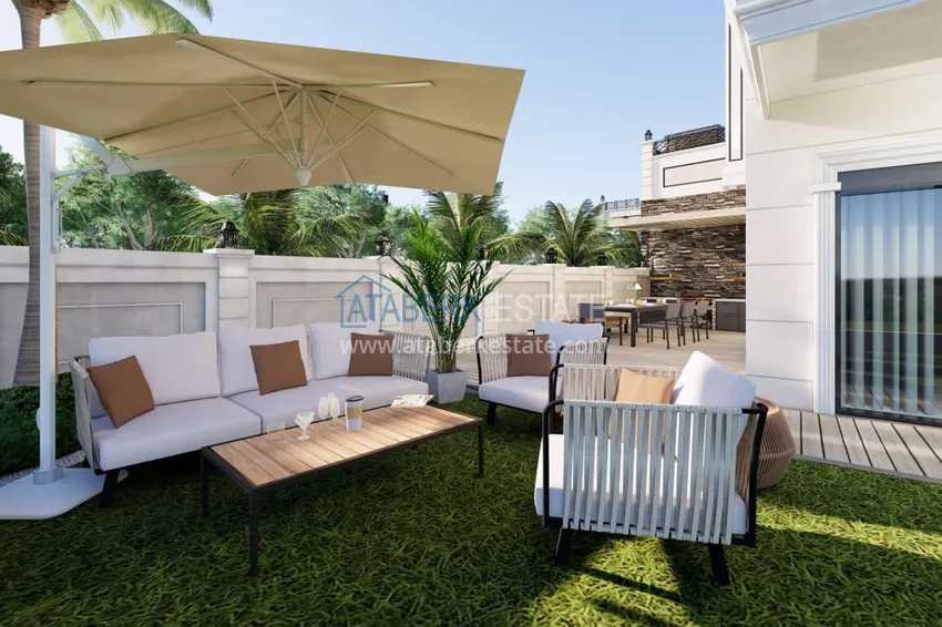 Новый проект роскошных таунхаусов класса-люкс в Алании район Бекташ. Подходит для гражданства  19 