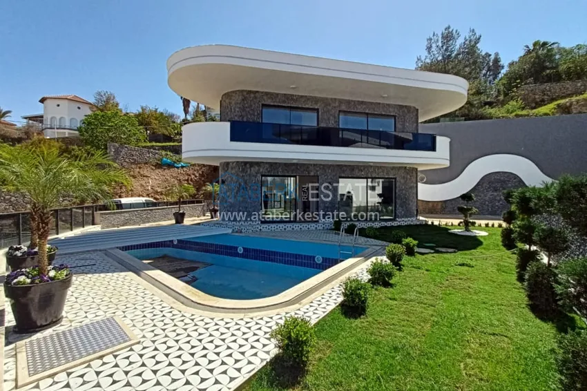 Полностью меблированная вилла 3+1 по цене от застройщика в районе Каргыджак, Алания  1 