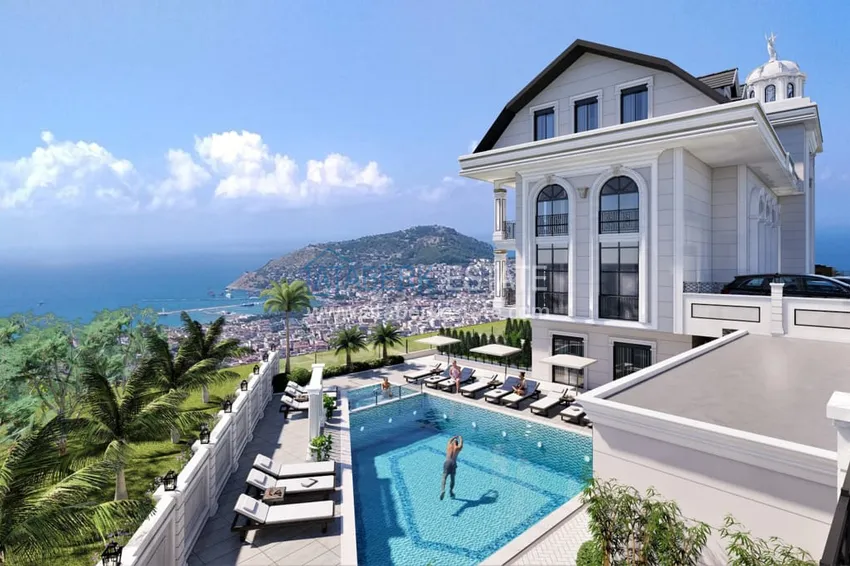 Новый проект роскошных таунхаусов класса-люкс в Алании район Бекташ. Подходит для гражданства  1 