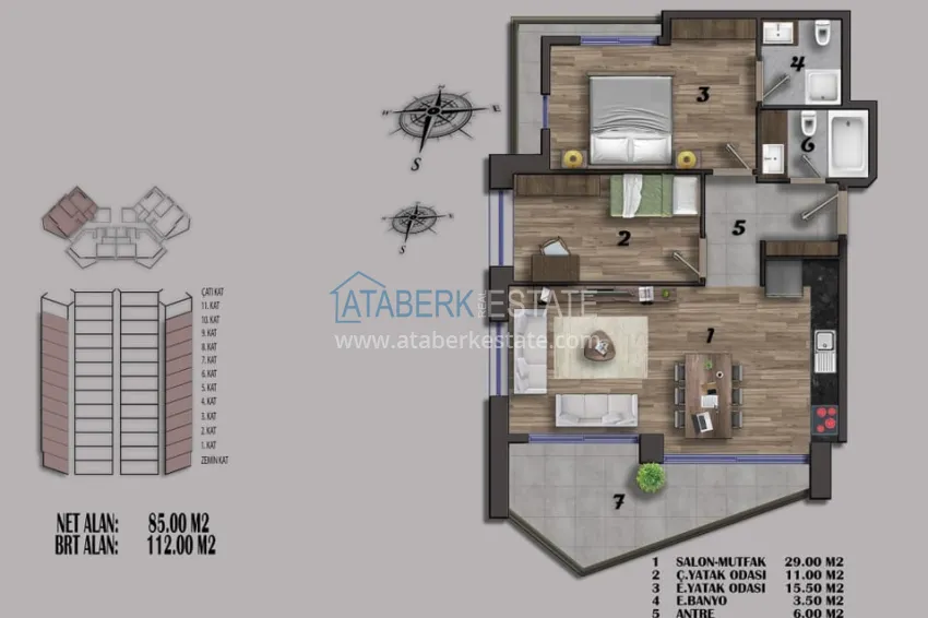 Купить дешево Старт продаж! Новый проект роскошного жилого комплекса в Анталии, район Алтынташ 2 