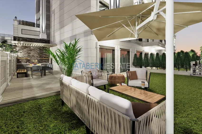 Новый проект роскошных таунхаусов класса-люкс в Алании район Бекташ. Подходит для гражданства  20 