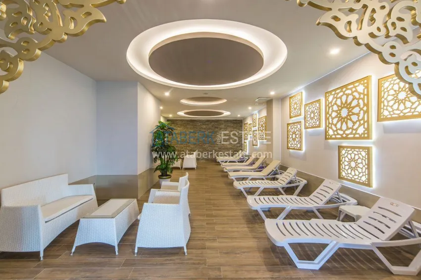 Дуплекс 4+1 с выходом в сад в Кестеле меблированный в элитной резиденции 22 