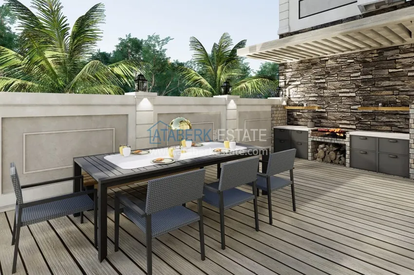 Новый проект роскошных таунхаусов класса-люкс в Алании район Бекташ. Подходит для гражданства  22 
