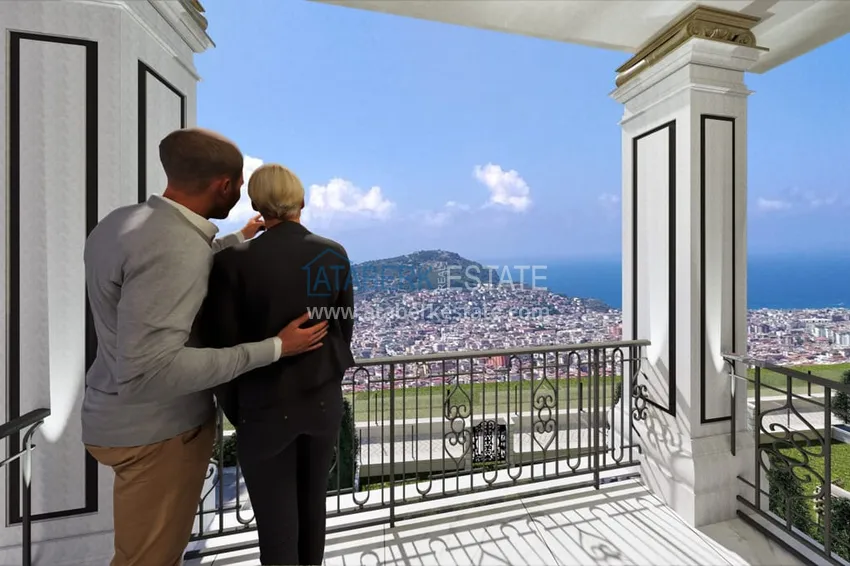 Новый проект роскошных таунхаусов класса-люкс в Алании район Бекташ. Подходит для гражданства  24 