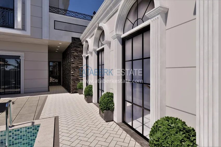 Новый проект роскошных таунхаусов класса-люкс в Алании район Бекташ. Подходит для гражданства  25 