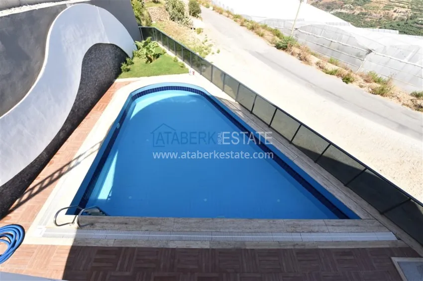 Полностью меблированная вилла 3+1 по цене от застройщика в районе Каргыджак, Алания  3 