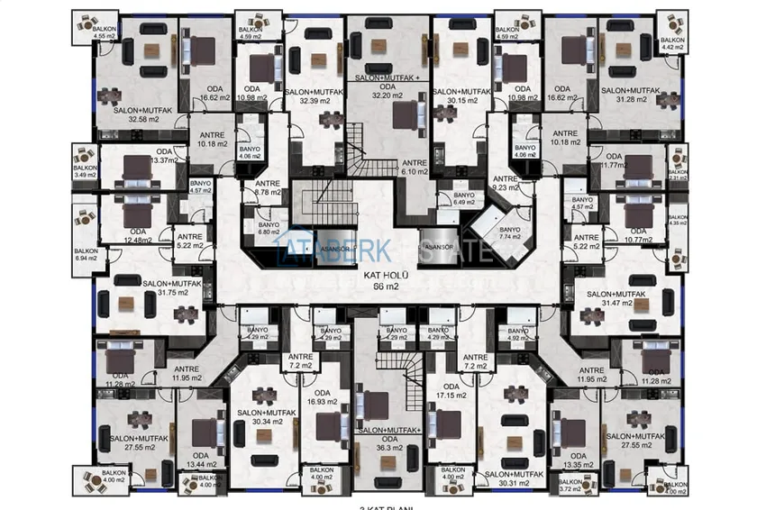 Купить дешево Новый проект малоэтажного жилого комплекса в Газипаше 3 