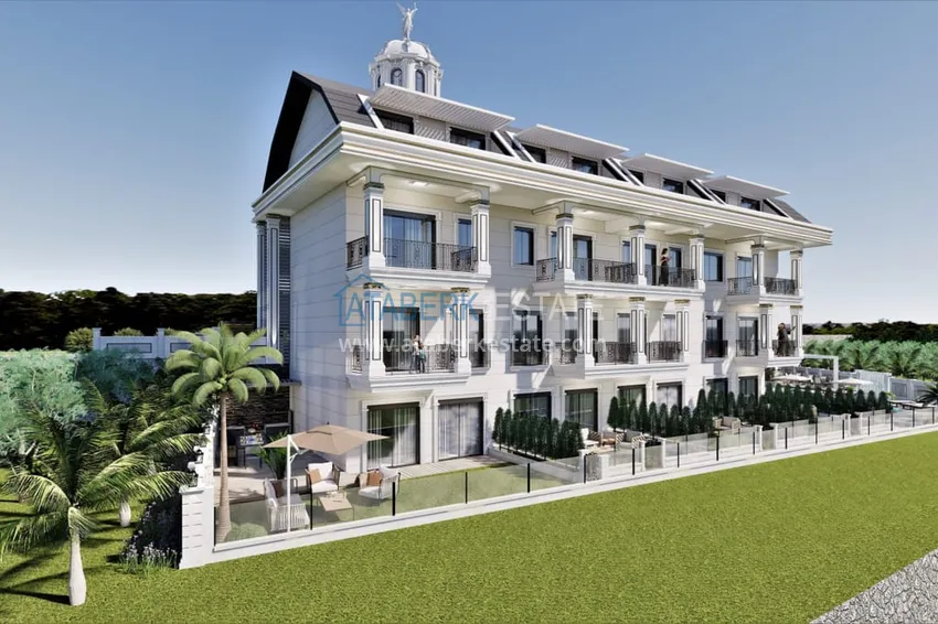 Новый проект роскошных таунхаусов класса-люкс в Алании район Бекташ. Подходит для гражданства  3 