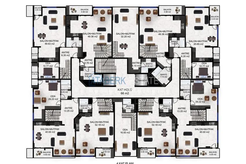 Купить дешево Новый проект малоэтажного жилого комплекса в Газипаше 4 