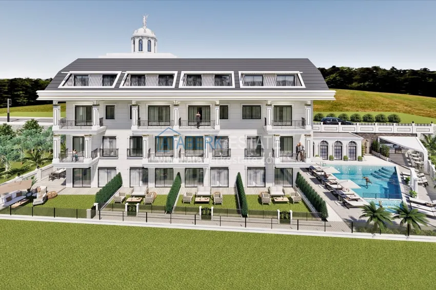 Новый проект роскошных таунхаусов класса-люкс в Алании район Бекташ. Подходит для гражданства  4 