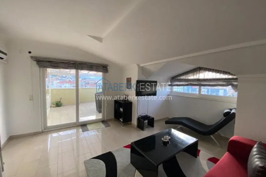 Приобрести Видовая квартира-дуплекс 4+1 с мебелью в Алании  12 