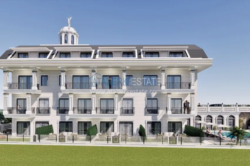 Новый проект роскошных таунхаусов класса-люкс в Алании район Бекташ. Подходит для гражданства  6 