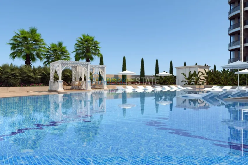 Квартиры 1+1 от инвестора в строящемся комплексе премиум-класса в 120 метрах от моря – Тосмур, Алания 9 