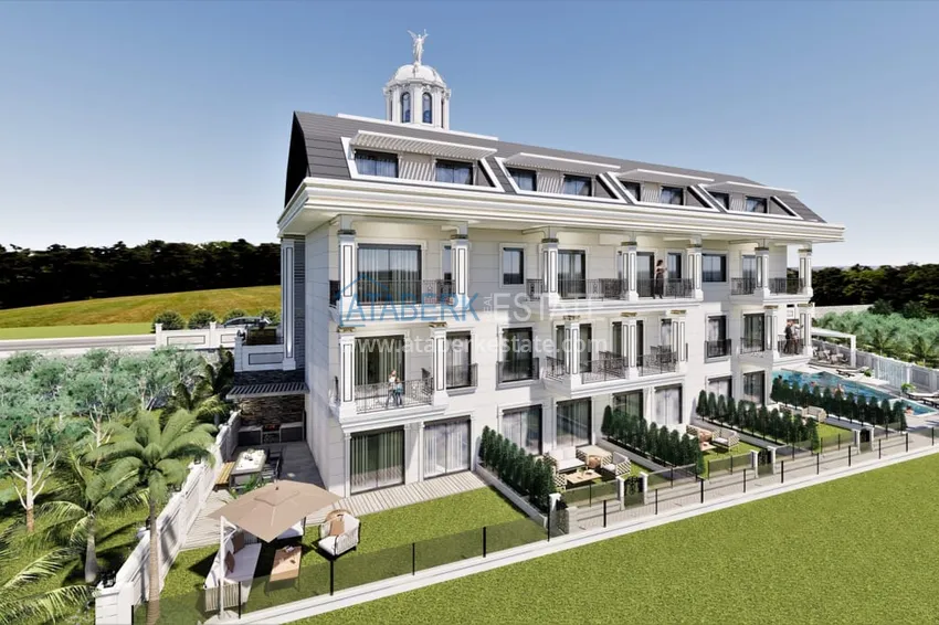 Новый проект роскошных таунхаусов класса-люкс в Алании район Бекташ. Подходит для гражданства  7 