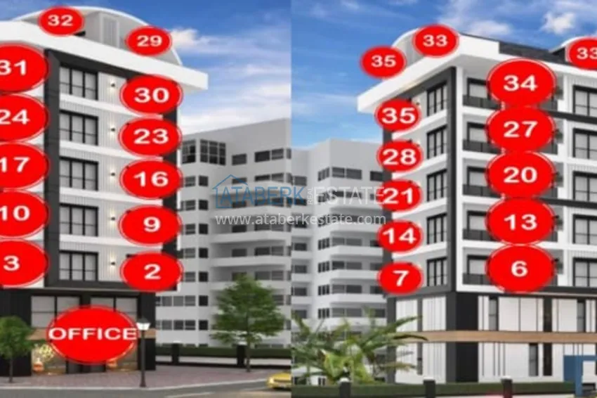 Купить дешево Меблированная двухкомнатная квартира от собственника в новостройке - район Оба, Алания 5 