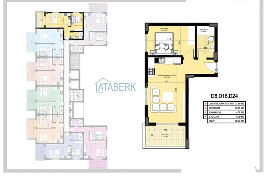 Купить дешево Квартиры на этапе котлована в районе Паяллар, Алания  17 
