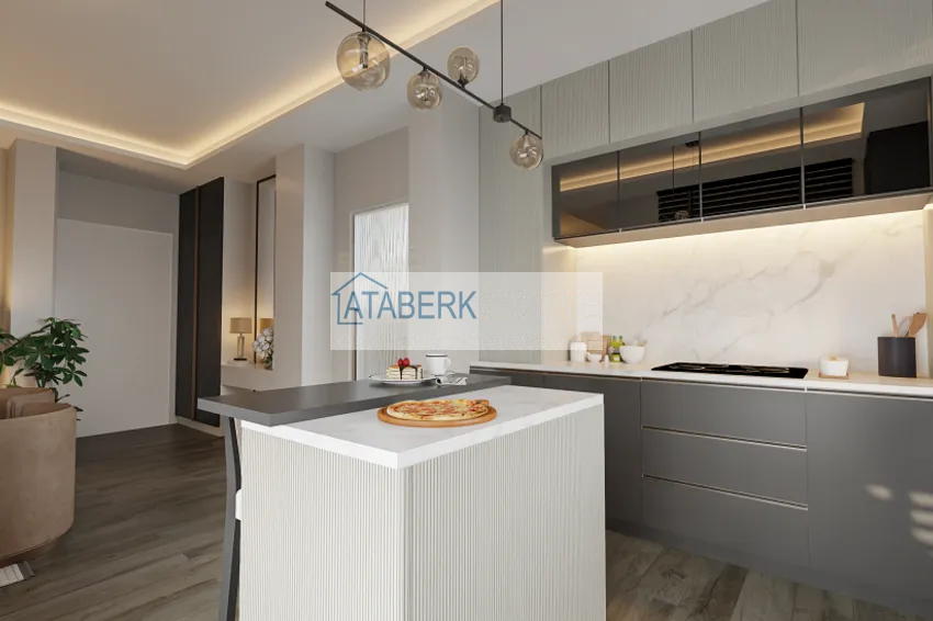 Приобрести Квартира 1+1 на этапе строительства в 200 метрах от моря в районе Тедже-Мерсин 11 