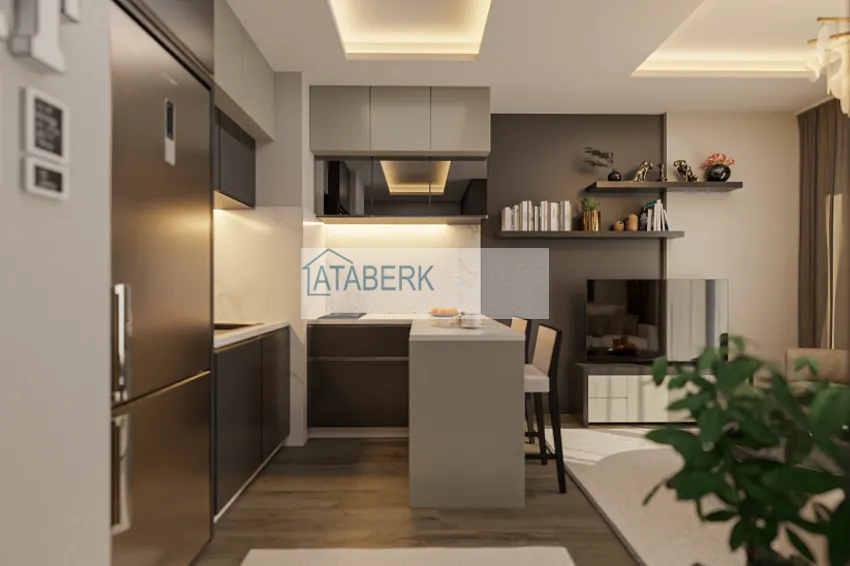 Приобрести Квартира 1+1 на этапе строительства в 200 метрах от моря в районе Тедже-Мерсин 14 