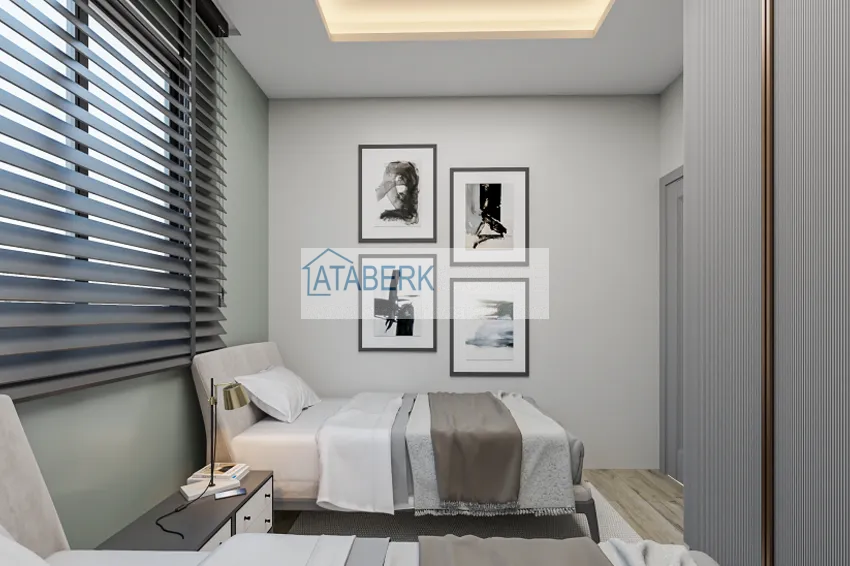 Приобрести Квартира 1+1 на этапе строительства в 200 метрах от моря в районе Тедже-Мерсин 15 