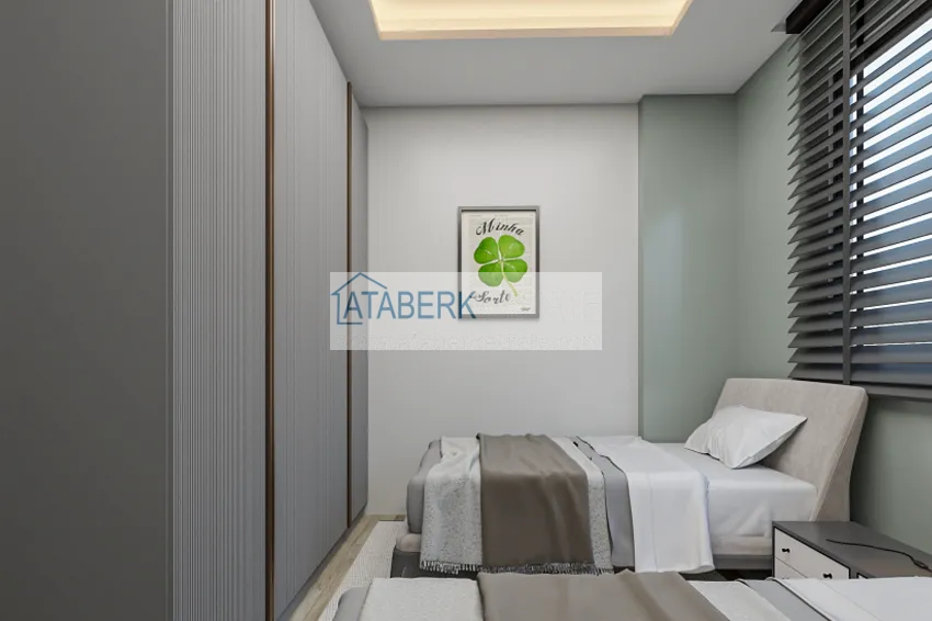 Приобрести Квартира 1+1 на этапе строительства в 200 метрах от моря в районе Тедже-Мерсин 17 