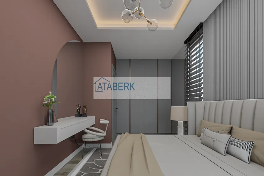 Приобрести Квартира 1+1 на этапе строительства в 200 метрах от моря в районе Тедже-Мерсин 22 