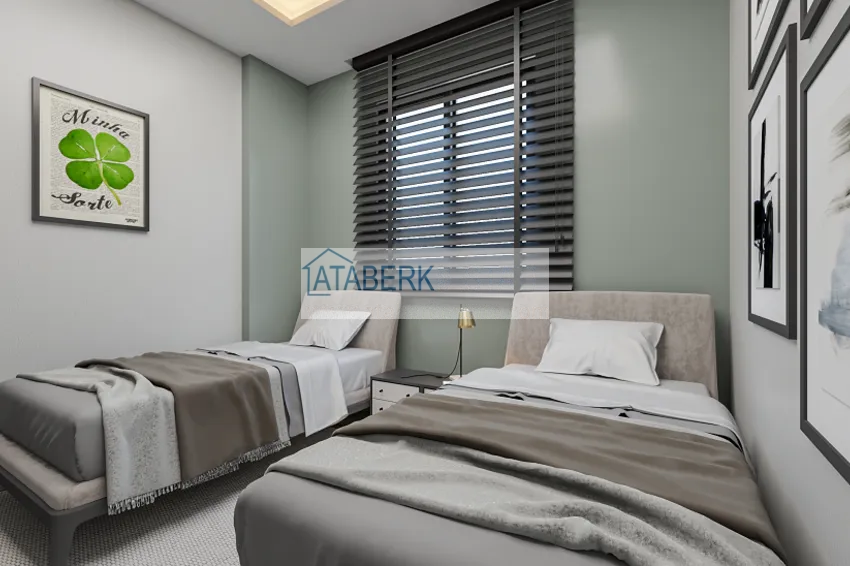 Приобрести Квартира 1+1 на этапе строительства в 200 метрах от моря в районе Тедже-Мерсин 25 