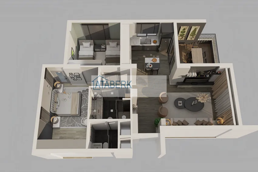 Купить дешево Квартира 1+1 на этапе строительства в 200 метрах от моря в районе Тедже-Мерсин 4 