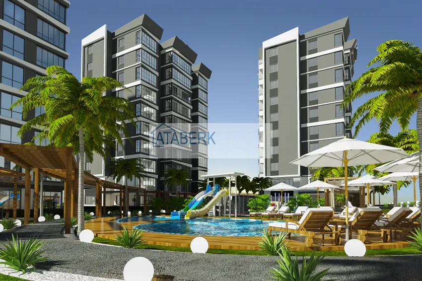 Квартиры 2+1 на этапе строительства в районе Давултепе-Мерсин 7 