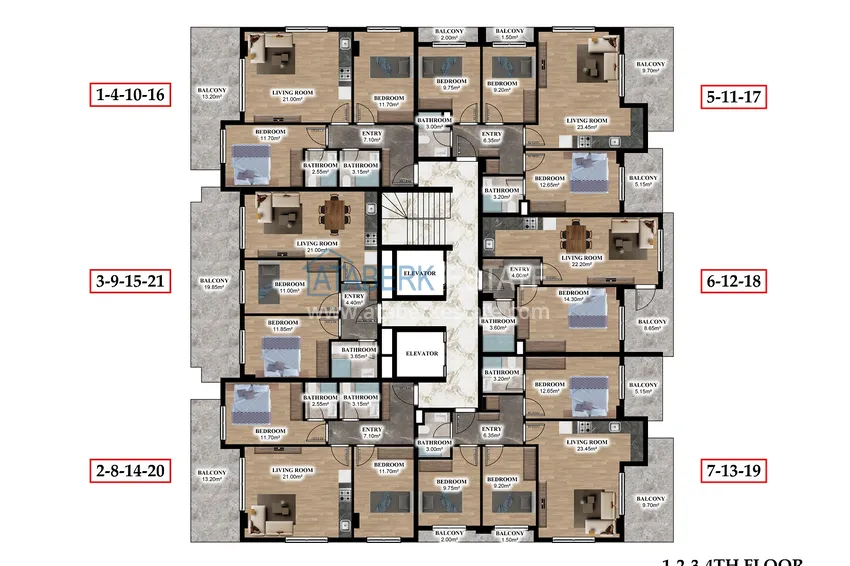 Купить дешево Новый проект резиденции в центре Алании – 100 метров от пляжа Кейкубат 1 