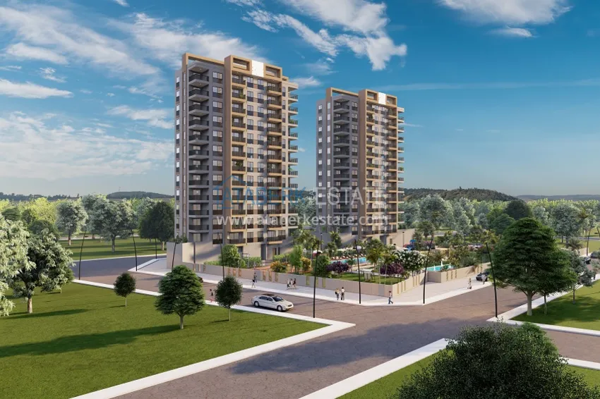 Квартира 1+1 на этапе строительства в 200 метрах от моря в районе Тедже-Мерсин 2 