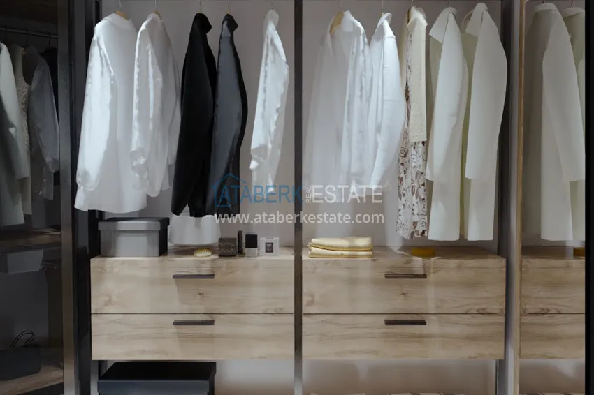 Приобрести Дуплекс 2+1 с мебелью и видом на горы в молодом современном комплексе, район Оба – Алания 11 