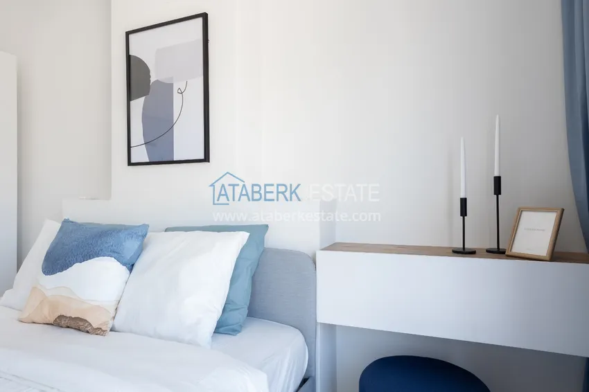 Приобрести Квартира 1+1 меблированная с дизайнерским интерьером в новостройке, район Авсаллар – Алания. Подходит для краткосрочной аренды 14 