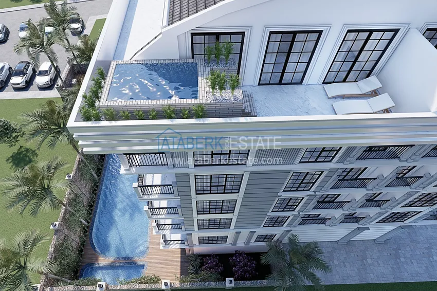 Новый проект резиденции в центре Алании – 100 метров от пляжа Кейкубат 17 