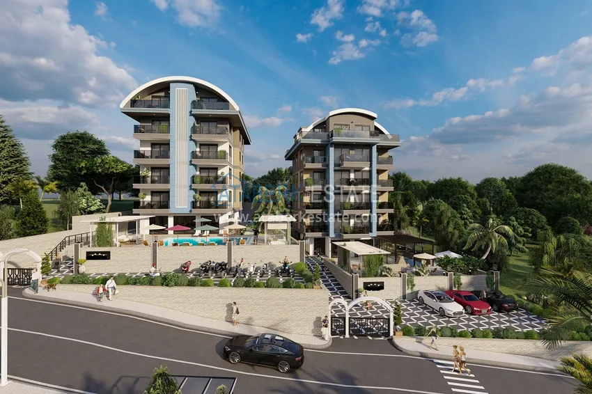 Новый малоэтажный жилой комплекс на завершающем этапе строительства – Алания, район Оба 1 