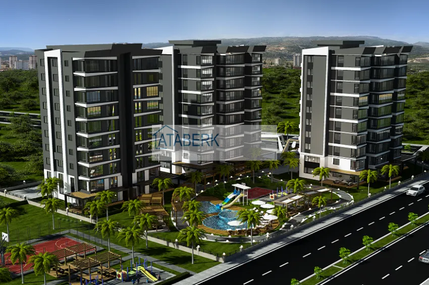 Квартиры 2+1 на этапе строительства в районе Давултепе-Мерсин 2 
