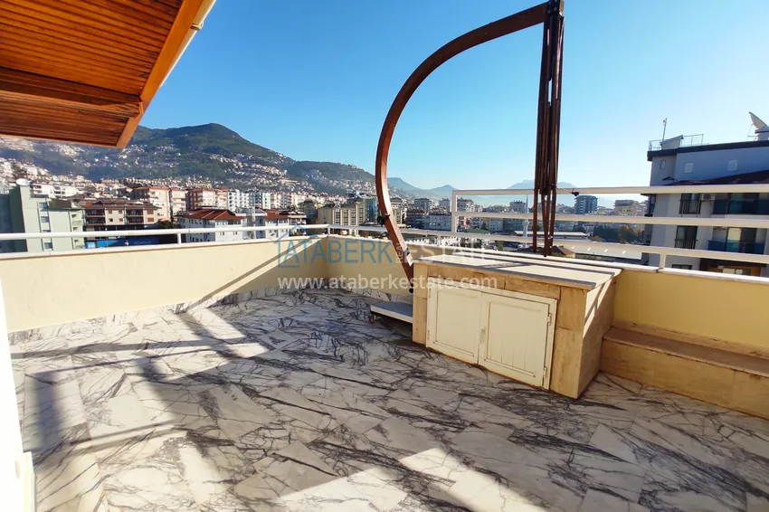 Приобрести Пентхаус-дуплекс 4+1 меблированный с видом на море, горы и историческую крепость, центр Алании 22 