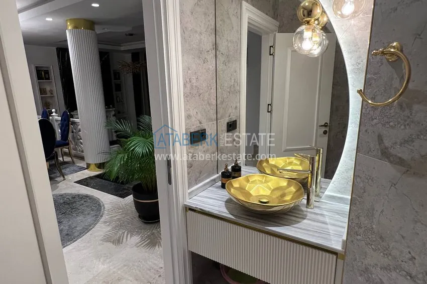 Приобрести Видовая двухэтажная вилла с роскошной мебелью и видом на море, район Махмутлар – Алания 28