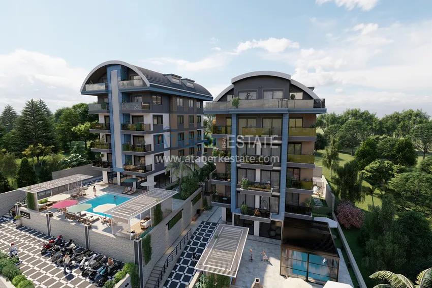 Новый малоэтажный жилой комплекс на завершающем этапе строительства – Алания, район Оба 2 