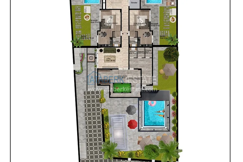 Купить дешево Новый малоэтажный жилой комплекс на завершающем этапе строительства – Алания, район Оба 1 