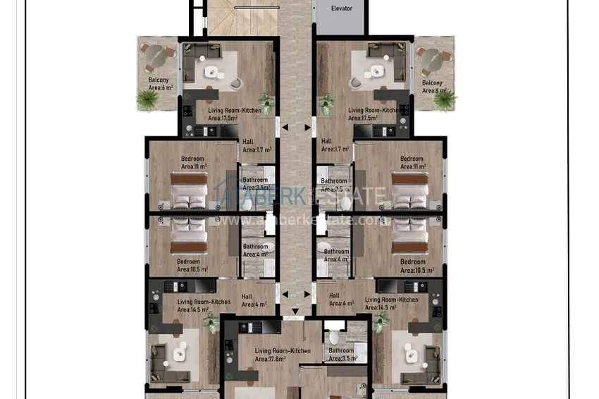 Купить дешево Новый малоэтажный жилой комплекс на завершающем этапе строительства – Алания, район Оба 3 