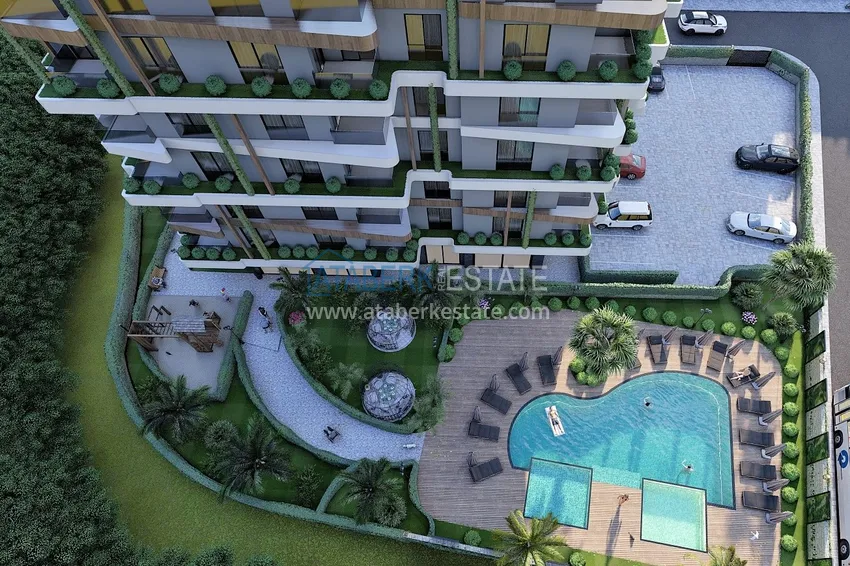 Квартира 1+1 от инвестора с рассрочкой в комплексе на завершающем этапе строительства - Алания, район Авсаллар 4 