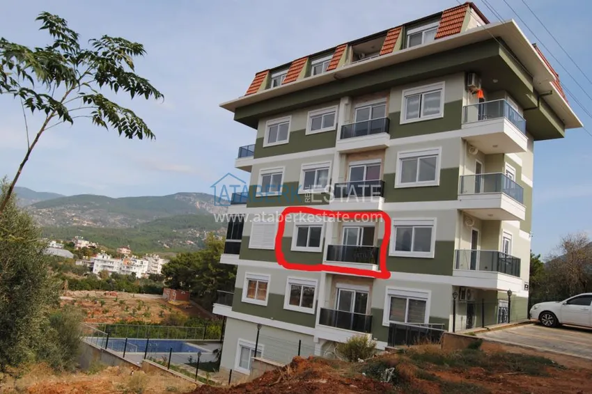 Квартира 1+1 с видом на горы в новом комплексе с инфраструктурой, район Оба – Алания  5 