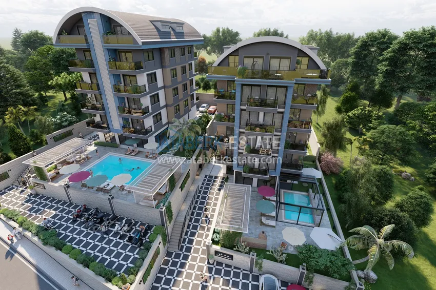 Новый малоэтажный жилой комплекс на завершающем этапе строительства – Алания, район Оба 5 