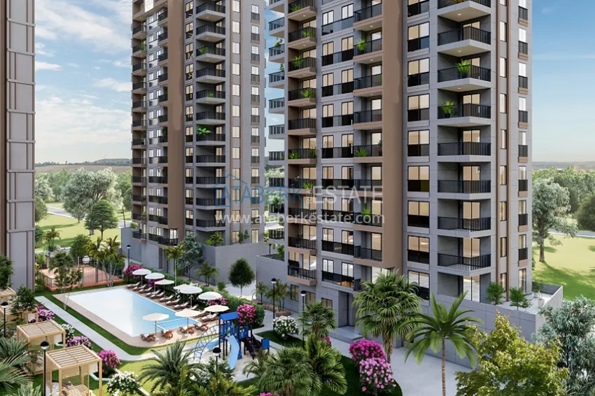 Квартира 1+1 на этапе строительства в 200 метрах от моря в районе Тедже-Мерсин 6 