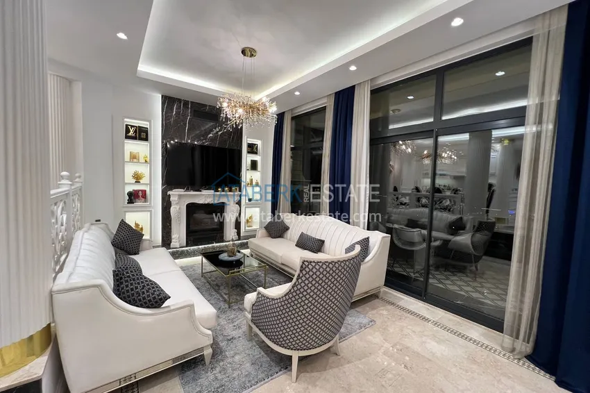 Приобрести Видовая двухэтажная вилла с роскошной мебелью и видом на море, район Махмутлар – Алания 8