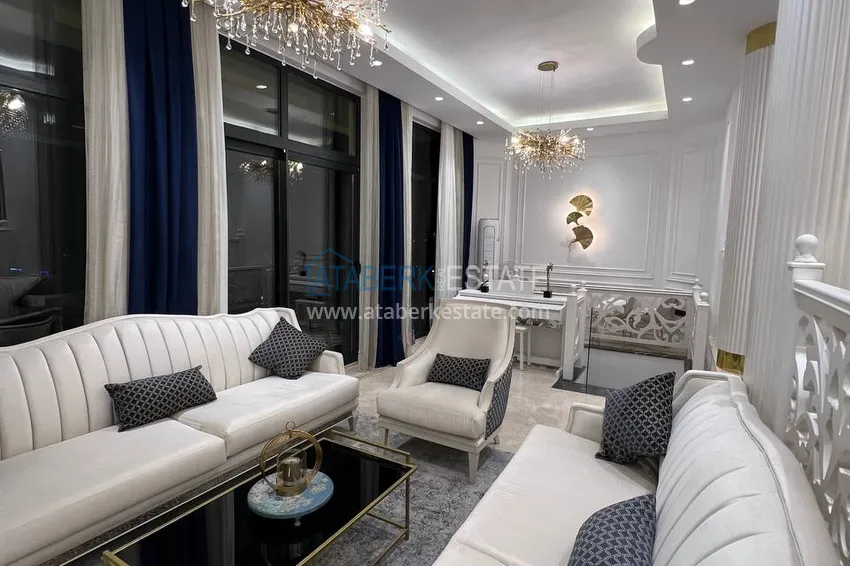 Приобрести Видовая двухэтажная вилла с роскошной мебелью и видом на море, район Махмутлар – Алания 9