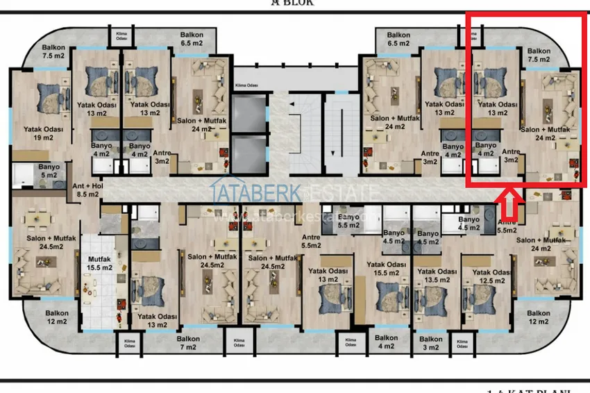 Купить дешево Квартира напрямую от инвестора в комплексе на этапе строительства в районе Оба, Алания 1 