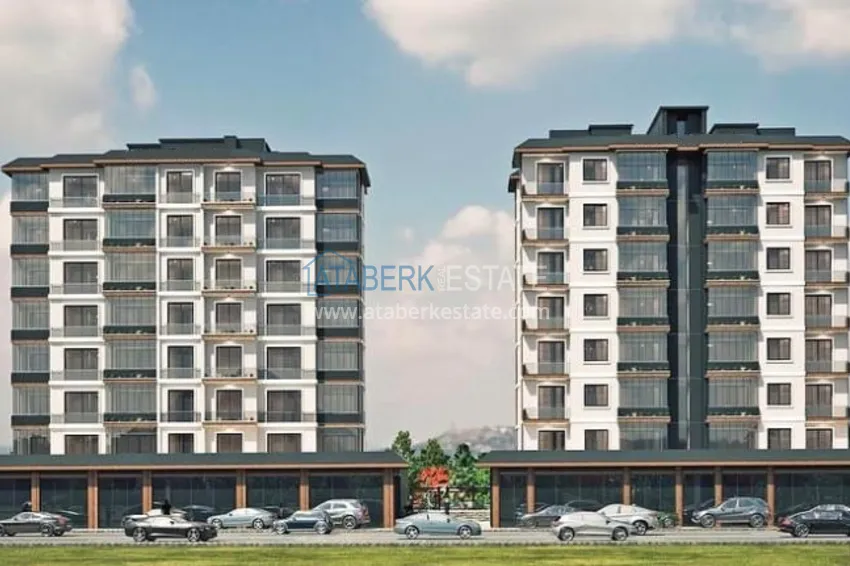 Квартиры на этапе строительства в современном жилом комплексе в районе Давултепе-Мерсин 4 