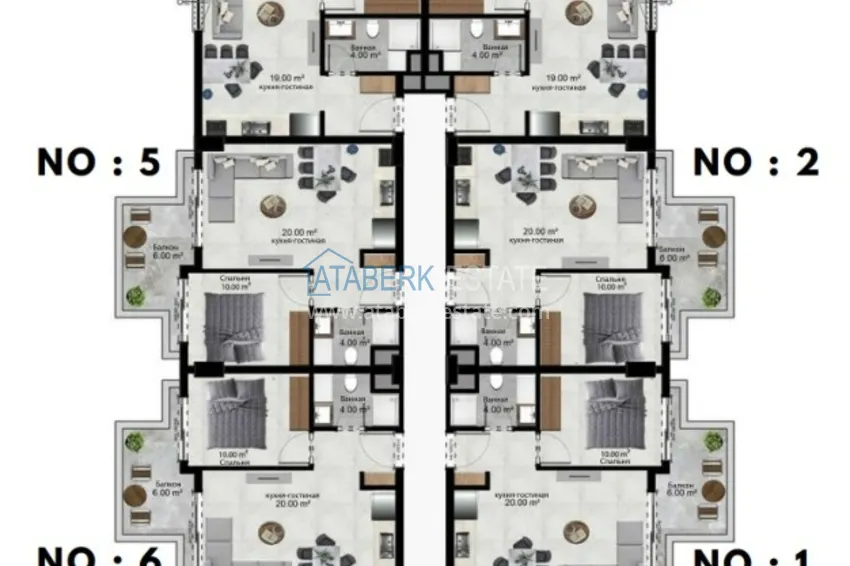 Купить дешево Квартира 1+1 от инвестора в бутик-комплексе на завершающем этапе строительства, район Кестель - Алания  1 